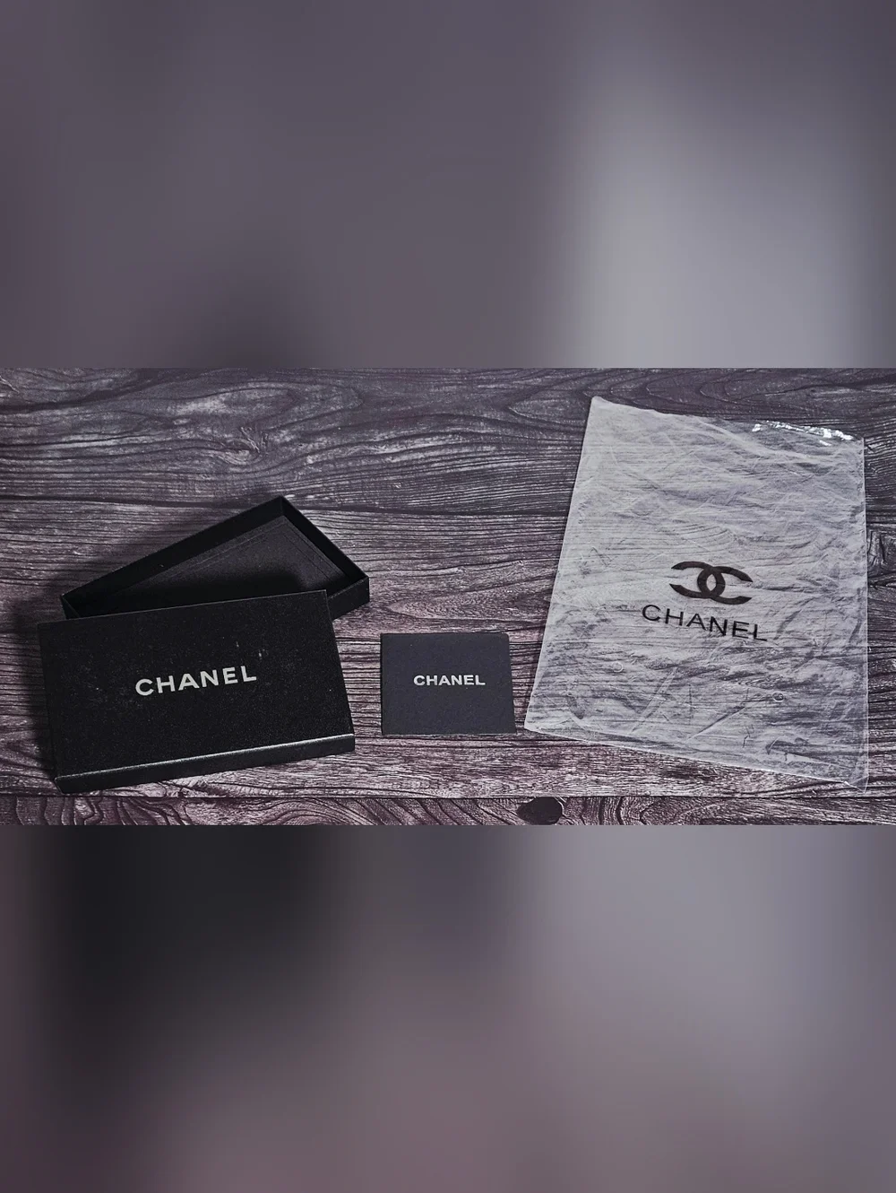 NEW Chanel Black Gift Box Set Foam Insert Booklet Bag Jewelry Wallet Storage